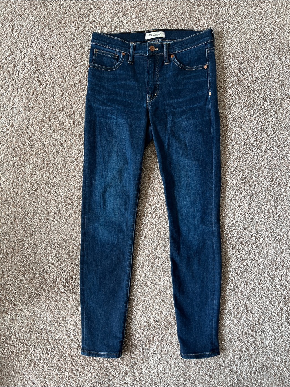 Madewell High Waist Skinny Jeans in Dark Indigo Wash